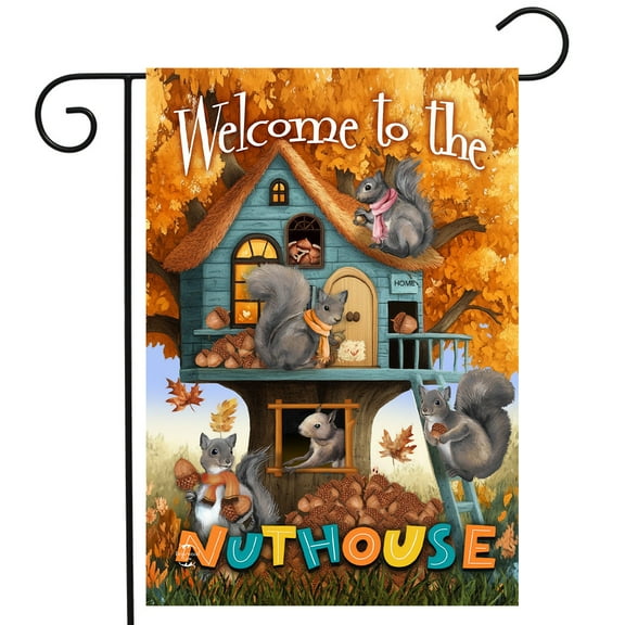 Briarwood Lane Fall Welcome To the Nut House Garden Flag