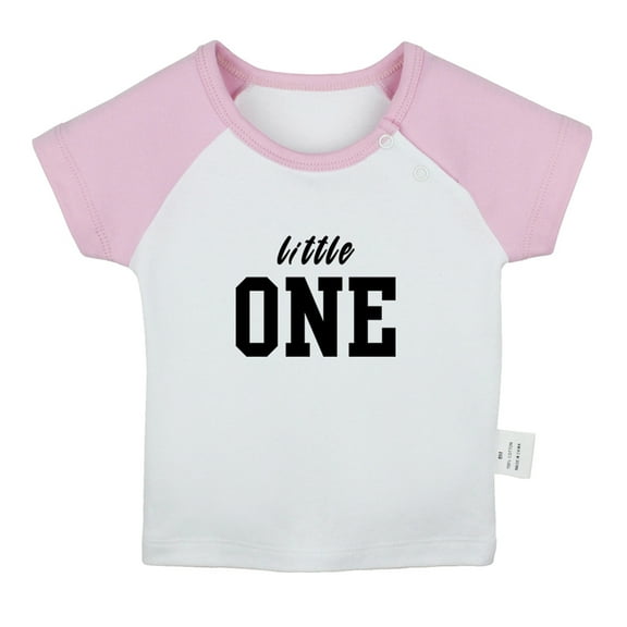 Little ONE Funny T shirt For Baby, Newborn Babies T-shirts, Infant Tops, 0-24M Kids Graphic Tees Clothing (Short Pink Raglan T-shirt, 0-6 Months)