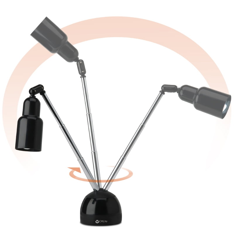 OttLite 15 Watt HD Telescoping Table Lamp Black
