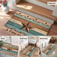 thumbnail image 5 of Western Texas Star Retro Entryway Rug 2'x3'&nbsp; Non Slip Front Door Mats, Country Farmhouse Teal Brown Wood Grain Entrance Rugs Indoor Outdoor Carpet, Floor Mats Small Area Rug for Bedroom Kitchen, 5 of 8