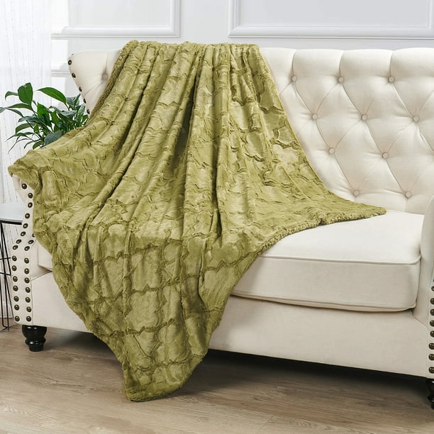 HOME SOFT THINGS, COBIJA/MANTA ASHLEY BRUSHED DE FELPA SINTÉTICA CON RESPALDO DE SHERPA, LUJOSA, ACOGEDORA, ESPONJOSA Y LIGERA,152.4X 203.2 CM, CAQUI. | en línea