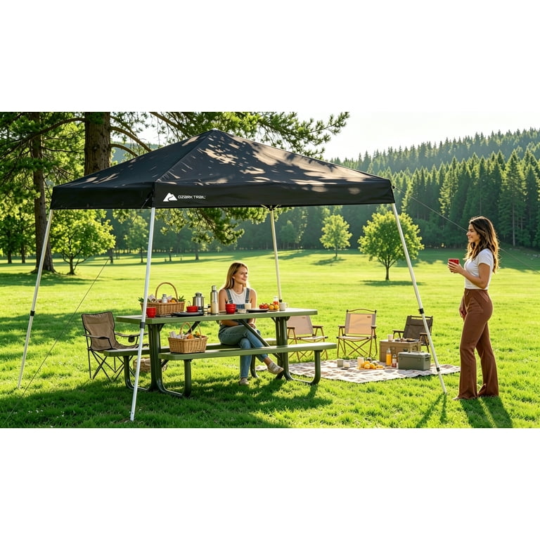 Ozark Trail 10' x 10' Black Instant Slant Leg Pop-up Outdoor