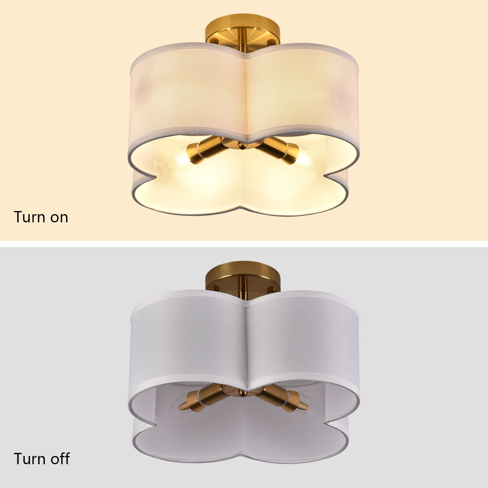 WUZSTAR Industrial Semi-Flush Ceiling Light, Farmhouse WUZSTAR Industrial Semi-Flush Ceiling Light, Farmhouse