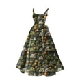 thumbnail image 1 of Halloween pour Femmes Robe Évasée Imprimée Sans Manches Tunique Invité de Mariage Robe de Soirée Formelle Tenue Élégante, 1 of 3