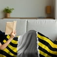 thumbnail image 3 of Construction Soft Flannel Fleece Blanket, Ripped Sign Working Site Danger Hazard Progress Caution Urban Pattern, Cozy Plush for Indoor and Outdoor Use, 50" x 70", Yellow Black Grey, by Ambesonne, 3 of 5