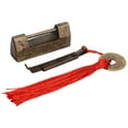 thumbnail image 2 of Chinese Antique Lock, Retro Classic Pattern Brass 2x0.8in Horizontal Padlock for Boxes, 2 of 8