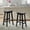 Black, variant on CL.HPAHKL Solid Wood Saddle-Seat Bar Stools Set of 2, Kitchen Counter Height Barstools, Backless Island Chairs for Kitchen Island, Dining Room, Pub (30 inch, Brown)