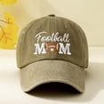 thumbnail image 2 of Womens Beach Hat Unisex Football Mom Embroidered Washed Casual Breathable Baseball Cap Khaki One Size, 2 of 4