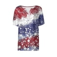 thumbnail image 5 of 250th America Anniversary Shirt Women Short Sleeve V Neck Button Down USA Flag Freedom Tops, 5 of 7