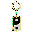 thumbnail image 4 of Yin Yang Balance Swivel Keychain Dog Tag Stainless Steel or 18k Gold, 4 of 10