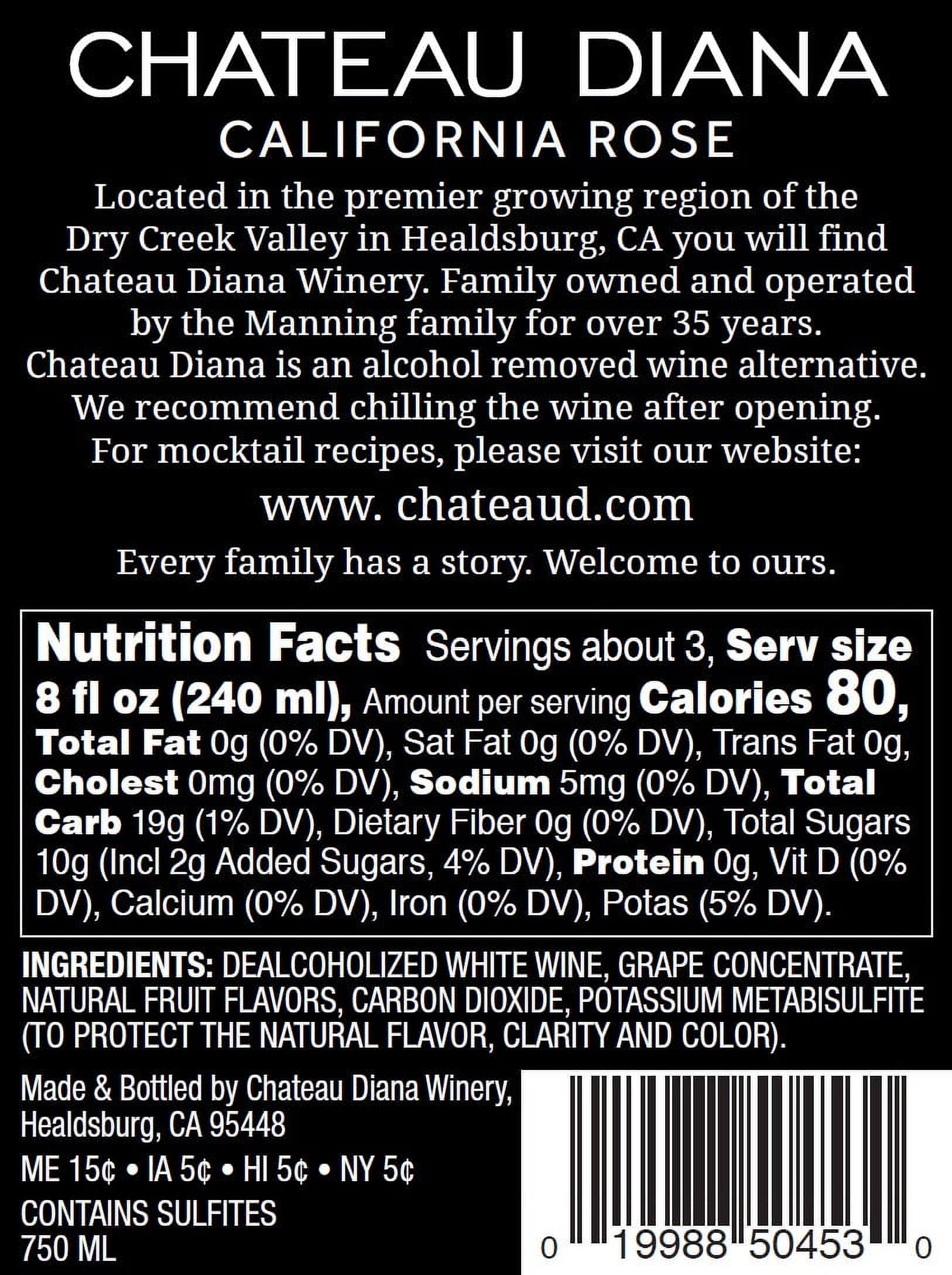 Chateau Diana Zero Alcohol California Rose