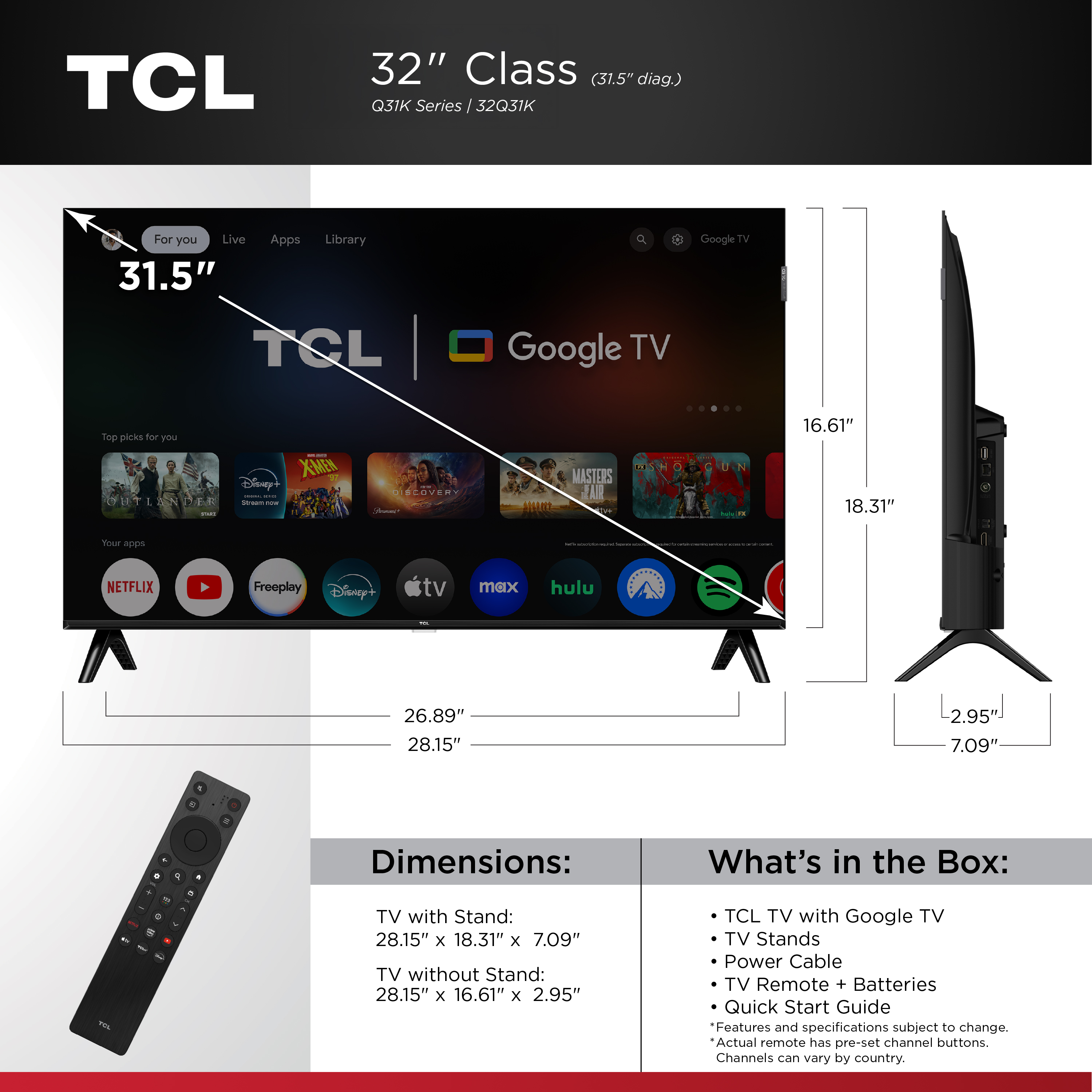 TCL 32" Q31K Series QLED 1080p Smart TV photo 3