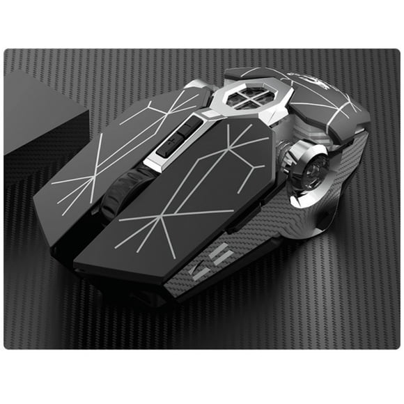 Bluetooth Wireless Dual Mode Charging Gaming Mouse Silent Water Cooling Illuminated Mechanical Mouse, USB Wireless Mouse with 6 Buttons 6 Replaceable LED Colors Ergonomic Programmable MMO RPG For PC