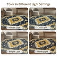thumbnail image 7 of ODIKA 2'x3' Washable Accent Rug Pet Friendly, Bedside Mat Round Abstract Navy Mosaic Structured Border Extra Large Circle for Bedroom, Nursery, RV, 7 of 7