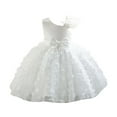 thumbnail image 2 of Toddler Baby Girl Butterfly Tutu Dress Bowknot Princess Flower Girl Wedding Pageant Birthday Party Dresses White 100, 2 of 4