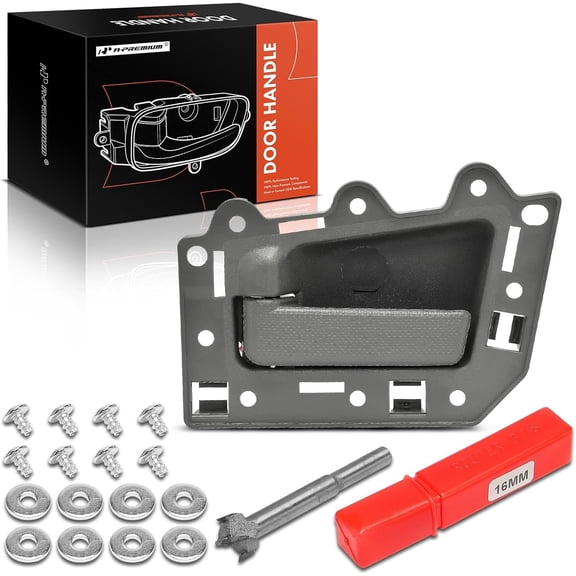 A-Premium Rear Left Driver Side Interior Door Handle Compatible with Jeep WK Series Grand Cherokee 2005-2010, Gray Housing with Gray Lever