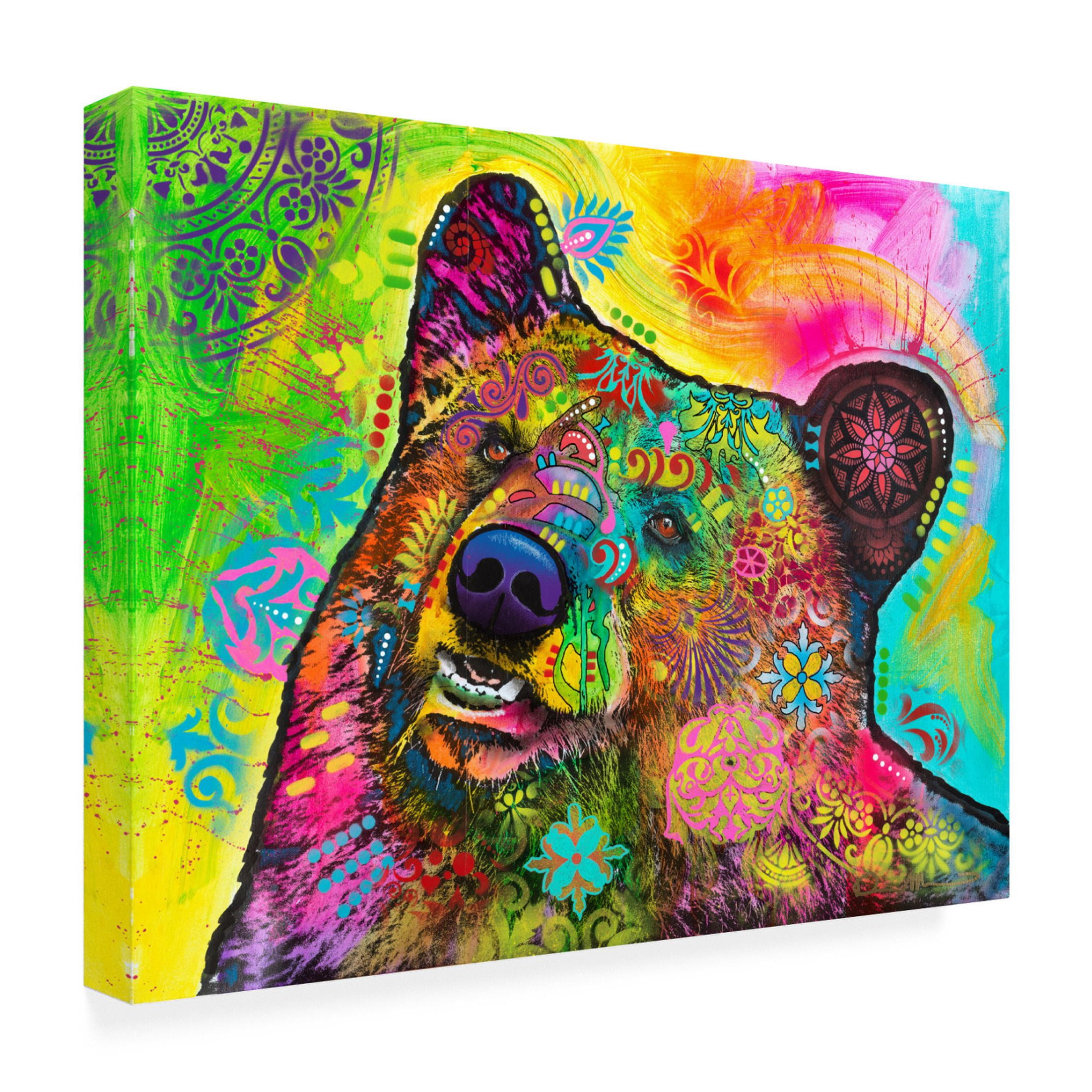 Canvas Wall Art - Dean Russo 'Hunky Bear 1' Wall Art for Living Room, Bedroom, or Office Décor by Trademark Fine Art - 47 x 35 Inches