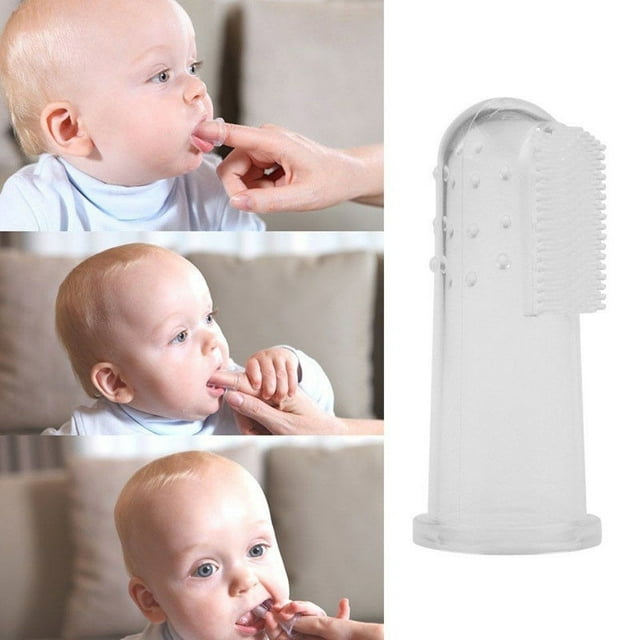 Baby Silicone Finger Toothbrush with Box Toddler Convenient Durable Portable Transparent Train Toothbrush
