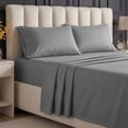 thumbnail image 2 of Beddora Ensemble de Draps pour Lit Simple en Gris – Ensemble de 3 Pcs en Microfibre, Ultra Doux, Poche Profonde, Résistant aux Plis, Entretien Facile, Adulte, 2 of 9