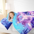 thumbnail image 4 of Erosebridal Purple Unicorn Animal 7-Piece Bedding Comforter Set,Kawaii Stars Rustic Flower Mushroom King Bedding Sets For Kids,Reversible Pink, 4 of 7