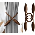 thumbnail image 2 of 2Pcs Creative Curtain Tieback Twist Tie Backs Decorative Drape Curtain Holder Holdbacks No Need Drilling (Silver)Coffee, 2 of 5