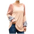 thumbnail image 1 of Pulls de Mode pour Femmes Léopard Impression Manches Longues Débardeur T-Shirt Blouse Sweatshir, 1 of 7