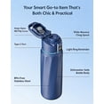 thumbnail image 6 of Smart Water Bottle with Reminder & Tracker, Double Wall Vacuum Insulated Stainless Steel, 32 oz, Navy Blue, Straw Cap, 6 of 7