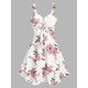 thumbnail image 1 of Ruched Bust Side Lace Up Flower Dress Casual Floral Dresses Flare Dress Square Neck Dress Mini Women 2023 DressS Gao Jinjia LED, 1 of 2