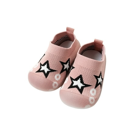 

Gomelly Baby Flats Slip On Walking Shoe First Walker Floor Sock Shoes Anti-collision Socks Girls Boys Toddler Pink 4.5C