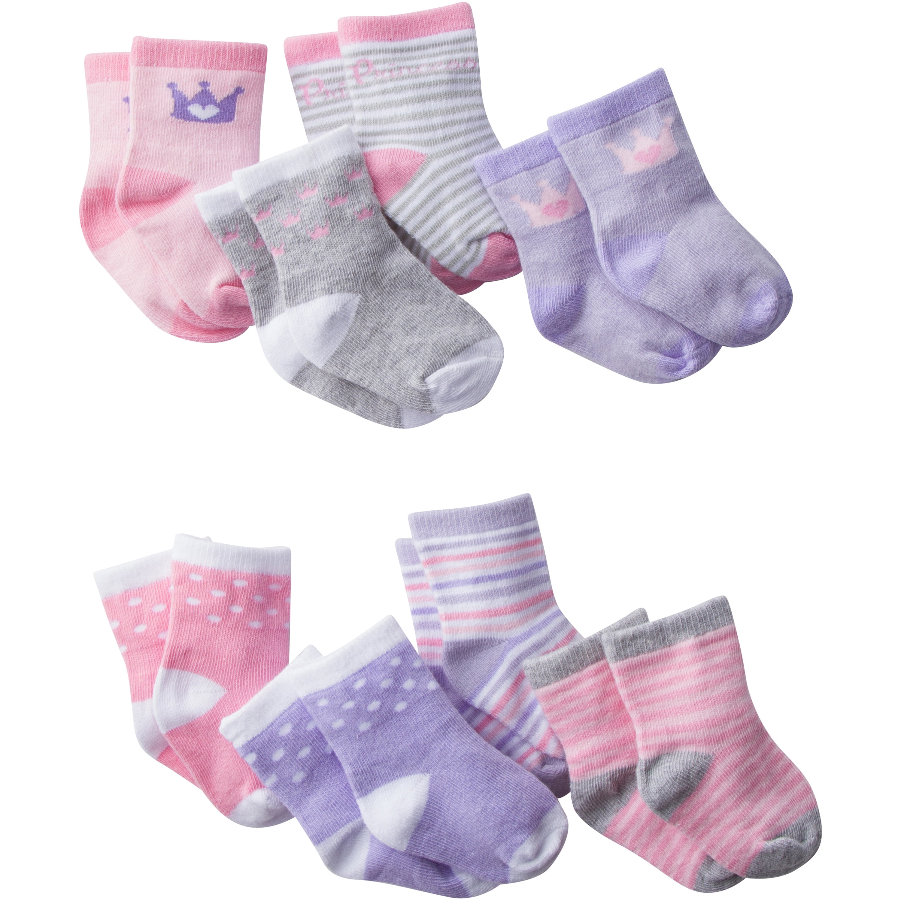 Gerber Gerber Baby Girls WiggleProof Jersey Ankle Bootie Socks, 8