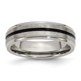 thumbnail image 1 of Titanium Black Enamel 6mm Satin and Polished Band Ring 11 Size, 1 of 6