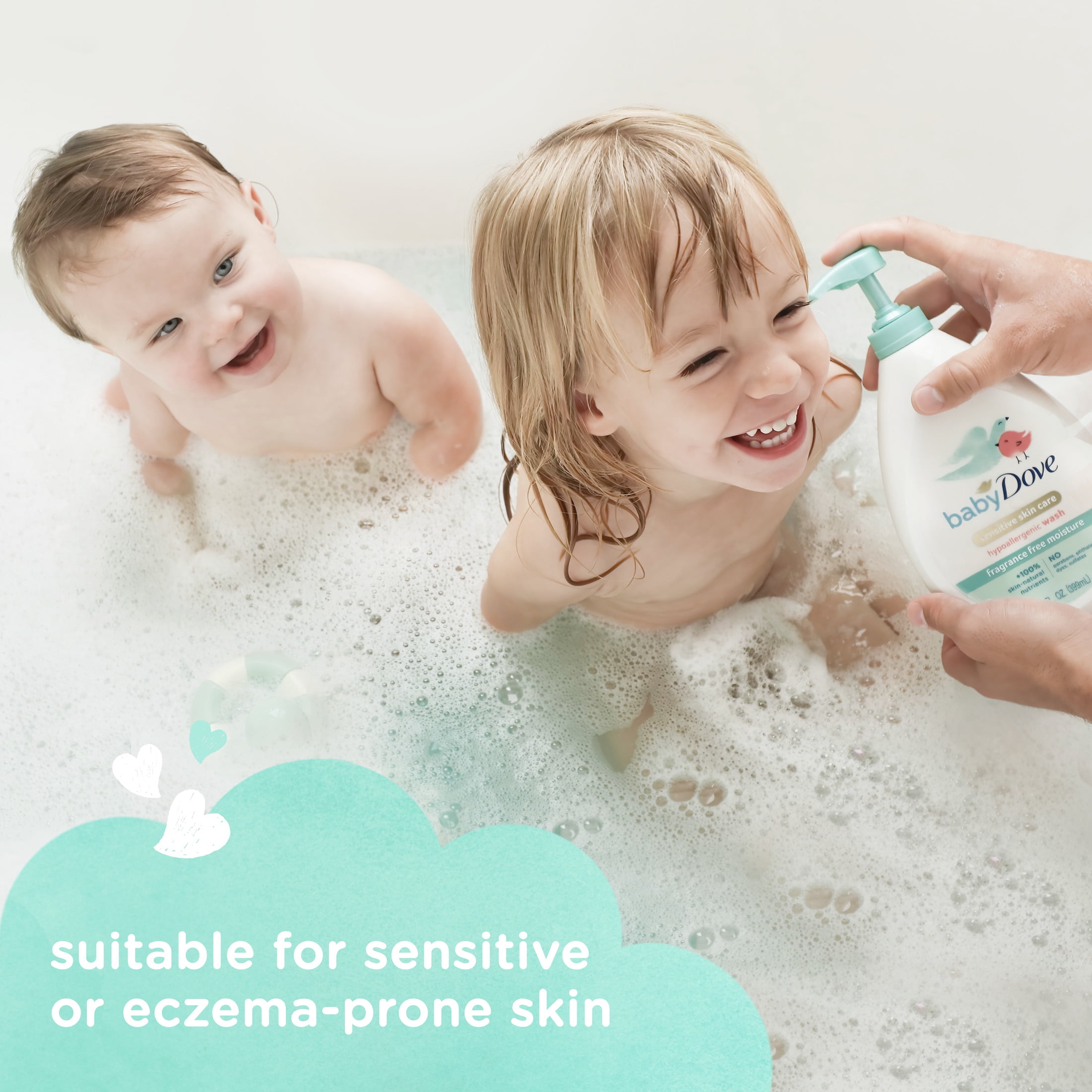 (6 pack) Baby Dove Sensitive Skincare Liquid Body Wash Fragrance Free Moisture, Hypoallergenic, 34 oz