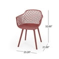 thumbnail image 5 of Abram Outdoor Modern Dining Chair, Set of 4, Red, 5 of 8
