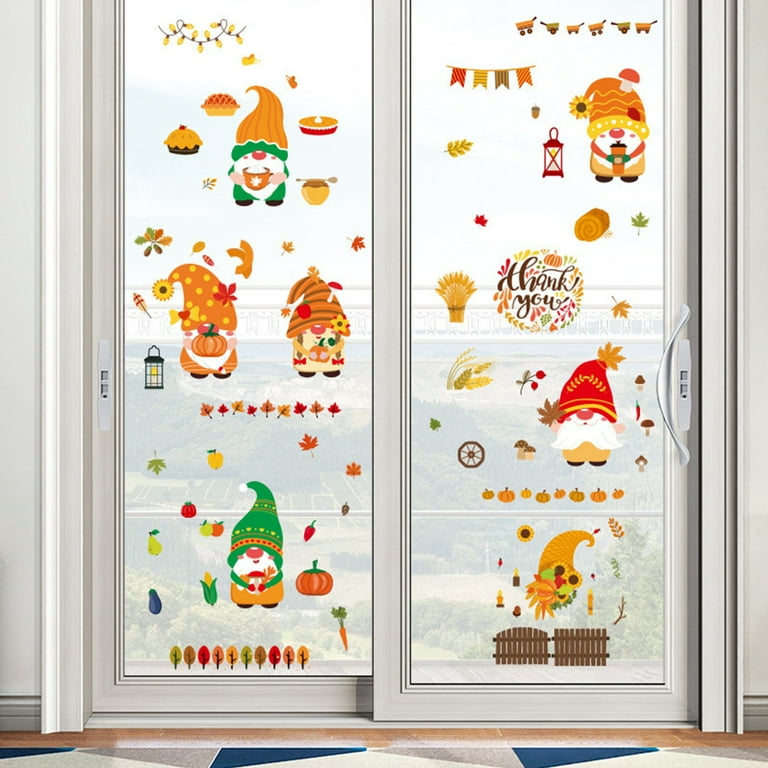 Thanksgiving Glass Wall Sticker Stick on Mirrors for Wall, Size: One Size