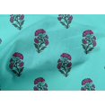 thumbnail image 4 of oneOone Cotton Poplin Aqua Blue Fabric Floral Block Sewing Fabric By The Yard Printed Diy Clothing Sewing Supplies 42 Inch Wide, 4 of 4