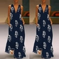 thumbnail image 2 of SNOWSONG Maxi Dresses for Women, Womens Maxi Sleeveless Vintage V Neck Dress Sunflower Plus Size Dress, Boho Dress, Flowy Dresses for Women, Long Dresses 1PC Dress Dark Blue 5XL, 2 of 7