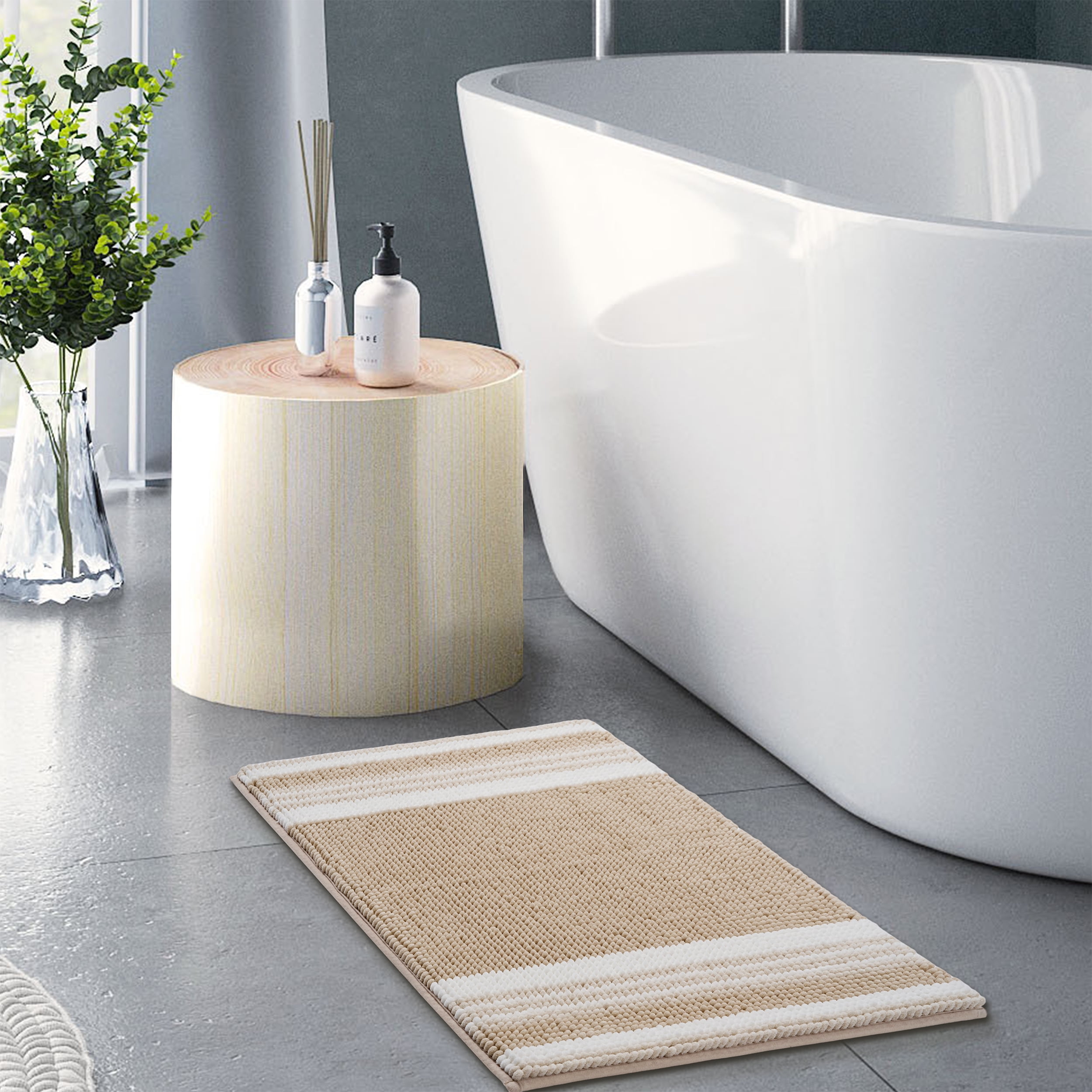 Mainstays Performance Foam Noodle Bath Rugs, 20"x32" Tan