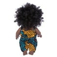 thumbnail image 4 of Xecvkr Black Vinyl Baby Doll Toy 8 Inch Realistic Curly Hair Soft Limbs Lifelike Companion Art Collection Gift for Kids Photo Prop Hand-Drawn Nails Removable Clothes, 4 of 5