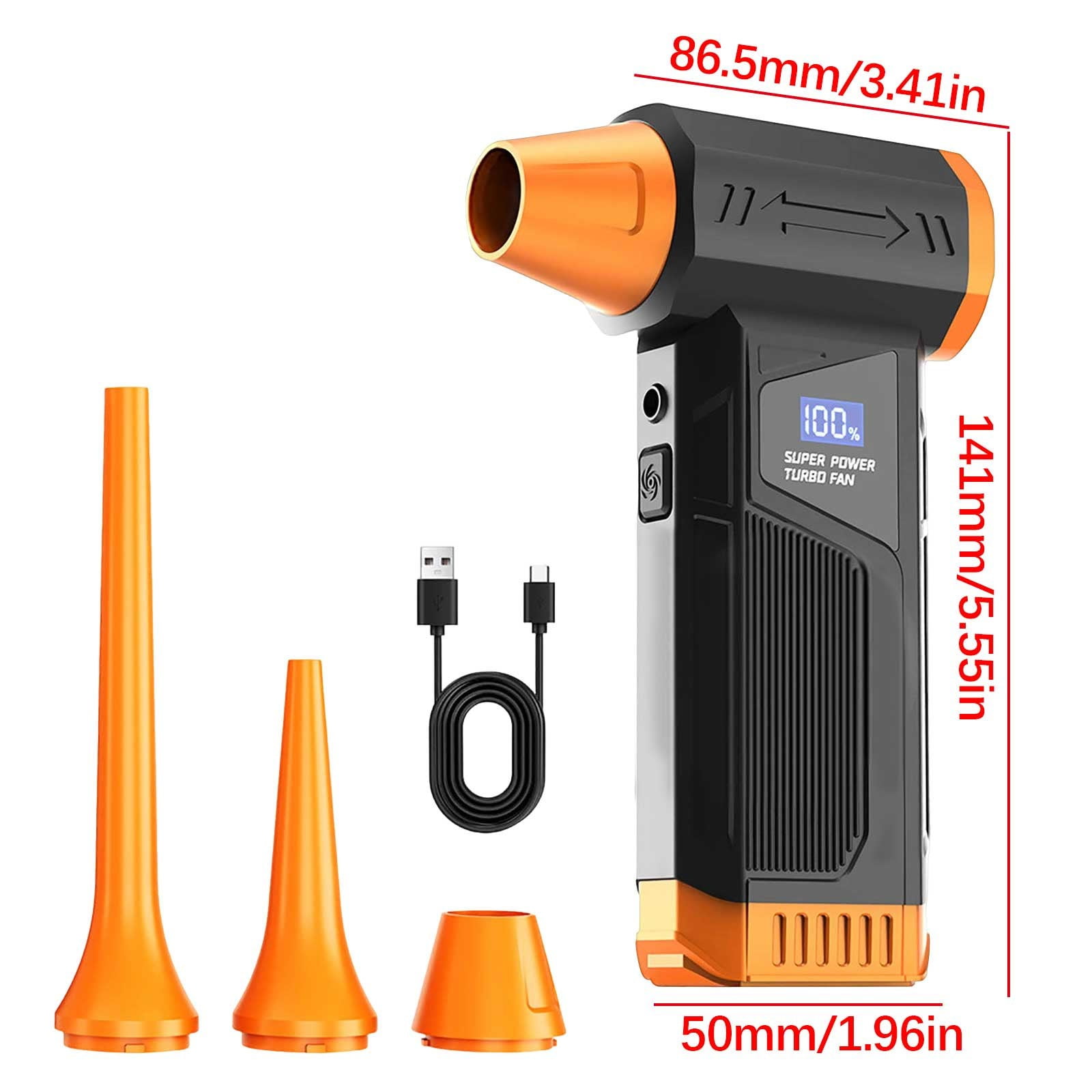 Cordless Electric Air Duster 110000RPM High Speed Blower, Powerful Compressed Air Cleaner with 4 Speed Control and Multi Nozzles for Computer Keyboard Car Detailing Electronics