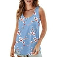 thumbnail image 2 of Xdegoge Tank Tops for Women Under 5 Sleeveless Crew Neck T Shirt Summer Tunic Fashion Tops Floral Print Loose Fit Workout Tee Shirt Dressy Casual Work Blouses Women Where Is, 2 of 7