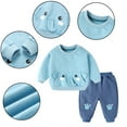 thumbnail image 4 of Esaierr 2PCS Baby Boys Girls Cartoon Pullover Sweatshirt Sweat Pants Outfit , Infants Crewneck Elastic Sweatsuit Casual Pants Spring Fall Set for 2-24 Months, 4 of 9