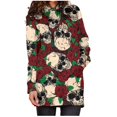 thumbnail image 4 of Sudadera con capucha de manga larga con capucha para mujer Vestidos con estampado floral de calavera de bolsillo Fridja  nbo103, 4 of 5