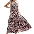 thumbnail image 2 of Moda mujer verano impresión un hombro sin mangas con volantes vestido largo Fridja  hjkh5149, 2 of 7
