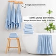 thumbnail image 6 of Green Essen 4 Pack Oversized Bath Towel Sets 700 GSM Soft Shower Towels 35 x 70 Inches Quick Dry Bath Sheets Highly Absorbent Bath Towel Clearance for Bathroom Spa Hotel Gym(Blue), 6 of 8