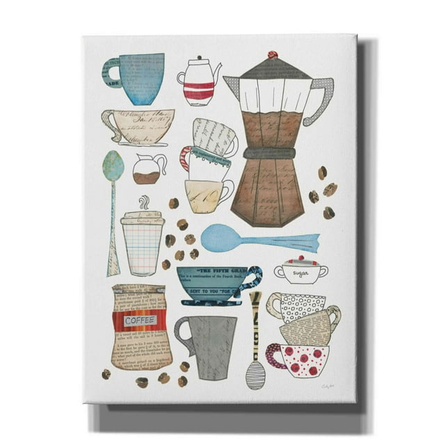 Epic Graffiti 'Coffee Chart I v2' by Courtney Prahl, Giclee Canvas Wall Art, 12"x16"