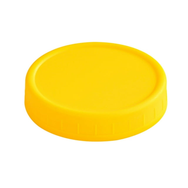 DJN 2025 New Closure Bags & lids & Boxes Wide Mouth Plastic Mason Jar Lids Unlined White Ribbed Lids Plastic Lid Colored Lid Mason Jar Lid Flower Tea Jar Lid Mason Jar Lid Plastic Yellow One Size