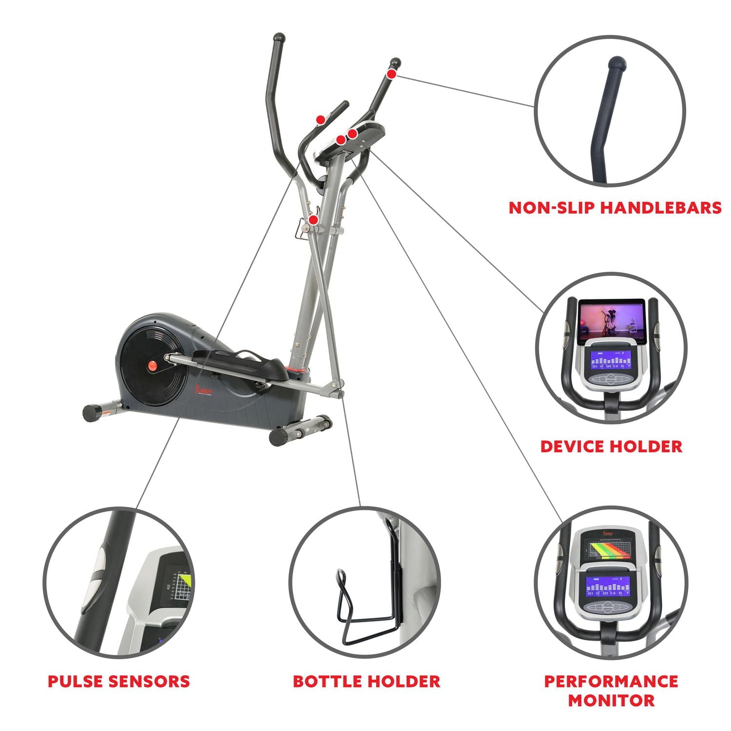 Sunny Health & Fitness Elliptique Préprogrammé - SF-E320002