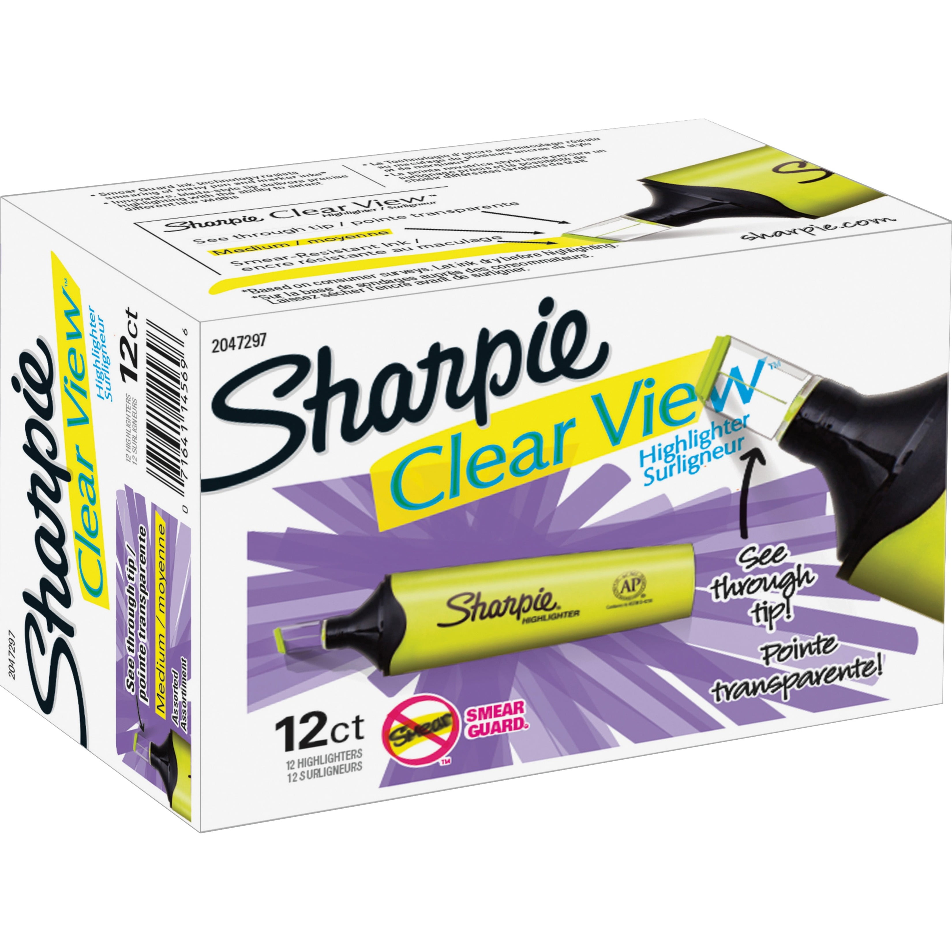Sharpie, SAN2128227, Clear View Highlighter Pack, 1 Dozen