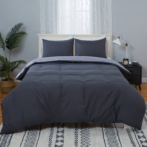 Duvet Cover with Pillowcase, Microfiber Reversible Soft Duvet Cover with Zipper Closure
