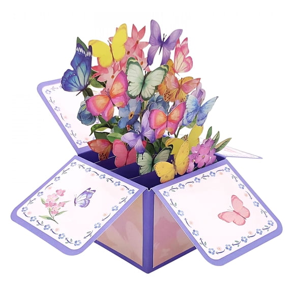 CCOCC Paper Flower Bouquet Greeting Card Gift for Female Boss's Friend Mother's Parents' Birthday Anniversary